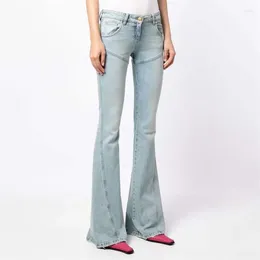 Women's Jeans Spring 2024 In Women's Korean Fashion Mid-waist Flared Trousers Pure Cotton Vintage Washed Old Women Pants Clothes Y2k