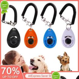 Dog Training Obedience New Mti-Colors Pet Dog Tranining Clicker Whistle Training Supplies Obedience Aid Guide Wrist Strap Smart Tool Dht4L