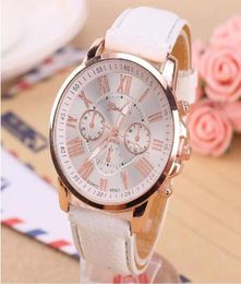 s Unisex Geneva Leather PU Quartz Watches Men Women fashion casual Roma Men039s Watch Casual dress rose gold wrist watches Whol4581986