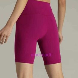 Lu WomanBiker Hotty Hot Same Same Same Feel Feel No Line Solid Color Yoga Shorts Tight Elastic Sports 34 Pants