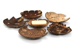 Creative Soap Dishes From Thailand Retro Wooden Bathroom Soaps Coconut Shape Holder Home Accessories WLL107135408