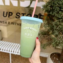 Mugs Kids Water Bottle Cute With Lid Straw Food Grade Creative Wholesale Taza Cup Personalised Korean Style