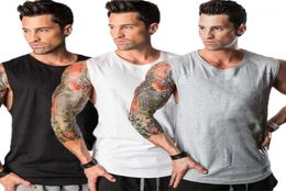 3 pack Running Vest Gym Clothing Bodybuilding Fitness Tank Tops Men Workout Sleeveless Shirt Summer Solid Cotton Singlet11502900