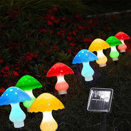 Waterproof, Pathway Pack Outdoor Solar Lights, 8 Modes, Warm White Mushroom Decor Lights for Christmas Garden Decorations (style A)