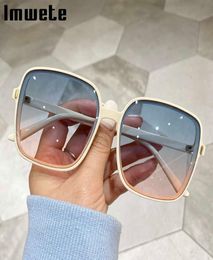 Imwete Oversized Sunglasses Women Luxury Designer Vintage Square Sun Glasses Classic Eyewear for Lady UV400 Big Frame1445699