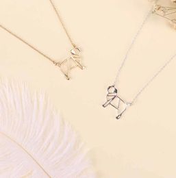 1pc Hollow Alloy Lovely Zodiac Animal Dog Pendant Pug Necklace Gold Colour Lovers Jewellery Accessories High Quality8173351