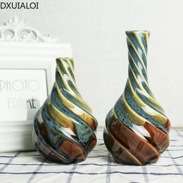 Ceramic Crafts creative vases home decoration accessories modern items European Products sellers spiral bottles vase 240510