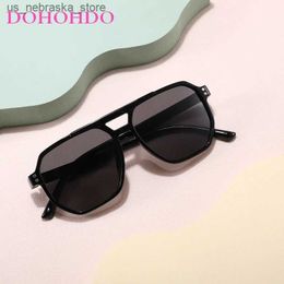 Sunglasses New Childrens Dual Bridge Polarized for 3-12 Year Old Girls and Boys TAC Glasses Silicone Flexible Frame UV Protection Shadow Q240410