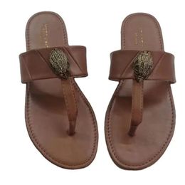 Hausschuhe Kurt Geiger Flip Flops Hausschuhe Frauen Sandalen sheluxury Regenbogen Slipper Designer Schieber Flachschuhe Eagle Kopf Diamantschnalle