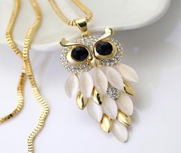 Charming bordered Alloy Opal Pendant Women choker Lady Girl Long Sweater Necklace 2811771185278