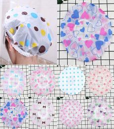 Bath Hat Waterproof Shower Hair Cover Thick Shower Caps Double Layer Bathroom Women Supplies elastic band cap4872401