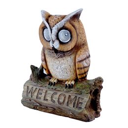 New stock of creative solar lights, owl ornaments, garden night lights, trendy ornaments, resin crafts, home decoration figurines, 23CM