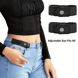 Belts A Pair Of Elastic Jeans Belt With Invisible Lazy People Without Punching Holes.