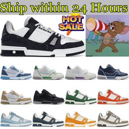 New Designer shoes flat sneakers trainer Embossed Casual shoes denim canvas leather white green redblue letter fashion platform mens womens low trainers Size 36-45