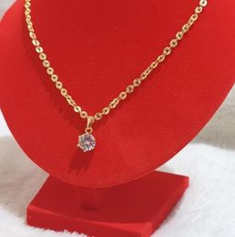 zircon necklace women Korean ins clavicle chain cold wind singledrilled claw diamond inlaid chain titanium steel 18K gold necklac1737190