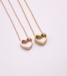 Fashion 18k gold plated necklace Simple heartshaped necklaces for women whole and mix color 4146967