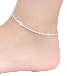 Anklets 2022 FashionThin Fine Sexy Anklet Ankle Shiny Chains For Women Girls Friend Foot Jewelry Leg Bracelet Barefoot Kirk225970493