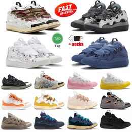 Top Quality Designer Shoes Men Women Casual Leather Curb Sneakers Lace-up Sneaker Calfskin Platformsole Extraordinary Chaussure Rubber Nappa Mens Trainers