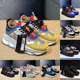 2024 Designer Italy Casual Shoes Chain Reflective Height Sneakers Triple Black White Multi-color Suede Red Blue Fluo Tan Womens Mens size 36-46