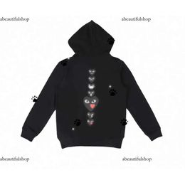 Designer Men's Outdoors Hoodies Com Des Garcons PLAY Casual Sweatshirt CDG Black Multiheart Zip Up Hoodie XL Brand Black New High Quality 222