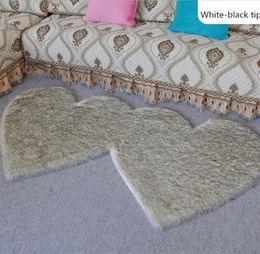 factory direct imitation wool double heart shaped rug 45 90cm living room bedroom plush decorative rug3700063