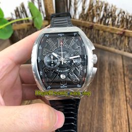 NEW SARATOGE V 45 SC DT COBRA Black Snake pattern Dial Japan VK Quartz Chronograph Movement Mens Watch Silvery Case Leather Strap Watch 2698