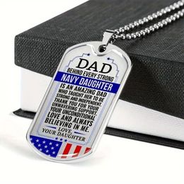 Pendant Necklaces American Flag Pattern Dog Tag Necklace Gift For Dad