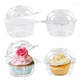 Storage Bags 100pcs Cake Packaging Box Circular Dessert Reusable Cheese And Candy Party Wedding Baking Transparent