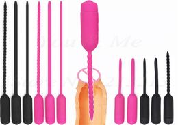 NEW 10 Speed Long Urethral Vibrator Catheter Penis Plug for Men Vibrating Urethra Sound Dilator Massager Dildo 2107209062997