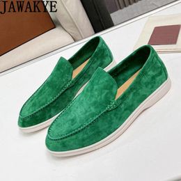 Casual Shoes High Quality Luxury Flat Loafers Women Real Suede Comfort Lovers Classic Slip-on Walk Unisex 2024