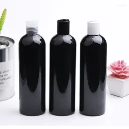 Storage Bottles 1pcs 400ml Empty White Black Clear Plastic With Disc Lid Essential Oils Shower Gel Shampoo Cosmetic Packaging