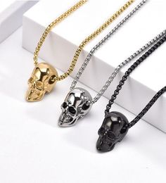 12Pcs Men Skull Pendant Necklaces Hip Hop Style Bohemian Jewellery Halloween Creative Gift8529743