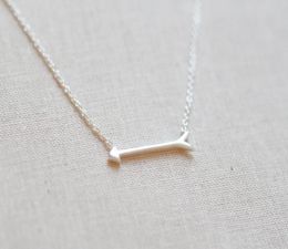 10pcs Gold Silver Simple Tiny Sideways Horizontal Stick Arrow Necklaces for Men Cute Long Arrow Necklace Jewellery for Women jewelry6305198