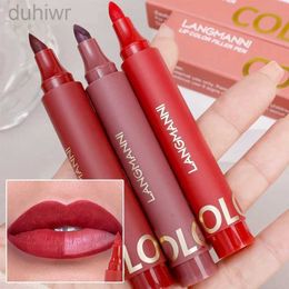 Lip Pencils Naked lip liner pencil matte sexy red outline liquid lipstick pencil waterproof durable stick free lipstick d240510