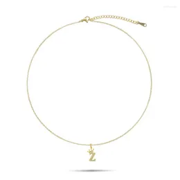 Chains AAA Gold-Plated Good Quality A-Z Letter Beads Brass Chain Necklace Women Alphabet Crown Simple Copper CZ Jewellery Present