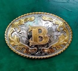 1 Pcs Silver Golden B Initial Letter Buckle Men Western Cowboy Cowgirl Belt Buckle Fit 4cm Wide Jeans Belts Head9797148