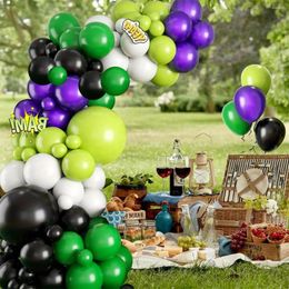 Party Decoration 104 Pcs Balloon Arch Set Black Dark Purple Fruit Green White Latex Balloons Graduation Birthday Supplies