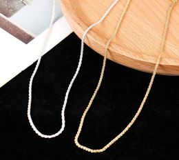 Chains Gold Silver Colour Flat Shiny Glossy Chain Necklaces Minimalist Statement Elegant Chokers For Women Jewellery 20216959889