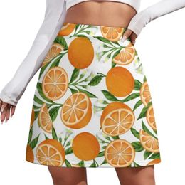 Skirts Orange Fruit Pattern Mini Skirt Korean Modest For Women Summer Dress Womens