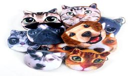 On S New 3D printing Cat Dog Face Zipper Case Children Coin Purse Lady Cute Wallet Pouch Women Girl Makeup Buggy Bag4727369