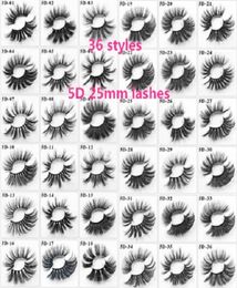 5D 25mm mink Longer Thick false eyelashes extended version 25mm fake eyelash 36style with clear tray cover package3841907