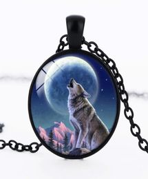 2017 DIY MEN DIY Glass Wolf Choker Schmuck Wikinger Wolfs Glas PO Cabochon Kette Halskette Silber Vintage Horse Art Anhänger ACC1175757