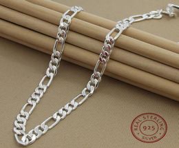 8MM Luxury Whole Cool Men039s Necklaces 925 Silver Jewelry Sterling Silver Figaro Chain Necklace Jewelry for Women Men 1625448527