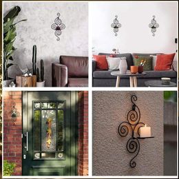 Candle Holders Creative Iron Holder Wall Mounted Cup TeaLight Balcony Gift Room Living Xmas Foyer Bedroom Decoration E6Z7