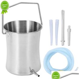 Baking Pastry Tools New 2L Health Stainless Steel Enema Bucket Suitable For Colon Cleansing Reusable Constipation Cleaning Detoxific Dhrqk