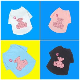 Designer Dog Clothes Brand Dog Apparel Summer Pet T-Shirts With Classic Letters Soft Breathable Puppy Shirts For Small Doggy Cats 100% Cotton Skin Care Pink