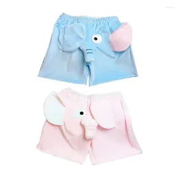 Women's Sleepwear Cartoon Animal Cute 3D Elephant Pattern Plush Pajamas Shorts For Women And Men H7EF