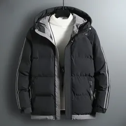 Men's Jackets Parkas Male Padded Coats Padding Zipper Hooded Down Jacket Black In & Winter 2024 Korea Warm Clothes