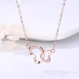 Pendants Korean Butterfly Micro Inlaid Necklace Women's Sterling Silver Color Pendant Short Clavicle Chain Jewelry