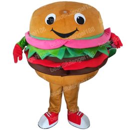 2024 High Quality Lovely hamburger Mascot Costume halloween Carnival Unisex Adults Outfit fancy costume Cartoon theme fancy dress